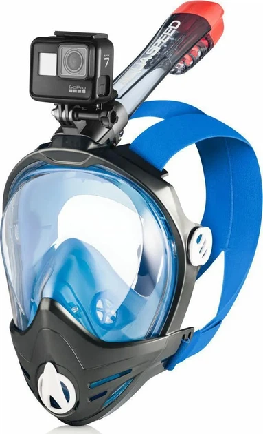 Повнолицьова маска Aqua Speed силікон S/M синій - Фото 5 Повнолицьова маска Aqua Speed силікон S/M синій - зображення 5