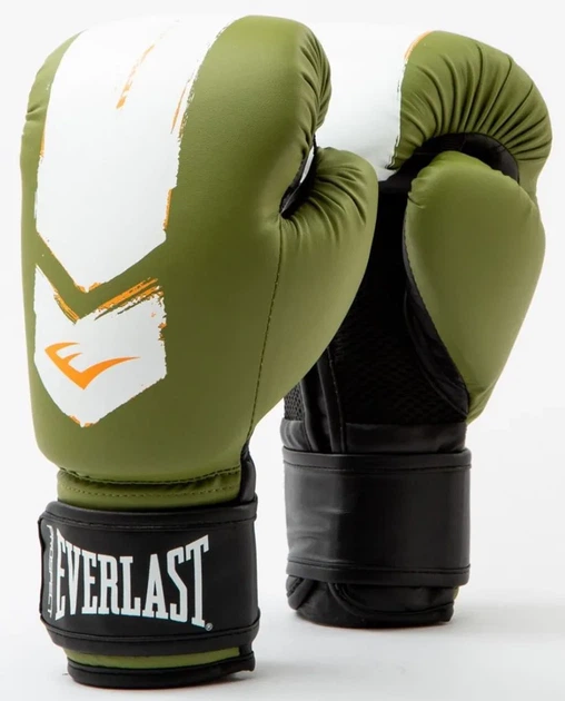 Боксерские перчатки Everlast 100% полиуретан 6 унций зеленый белый - Фото 1 Боксерские перчатки Everlast 100% полиуретан 6 унций зеленый белый - изображение 1