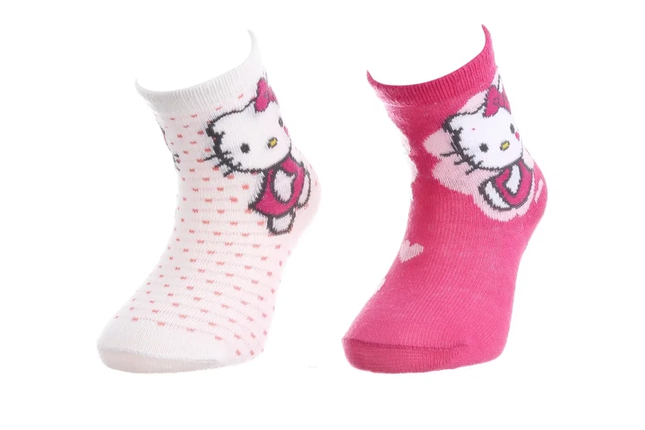 Шкарпетки Hello Kitty хлопок 19-22 белый пурпурный - Фото 2 Шкарпетки Hello Kitty хлопок 19-22 белый пурпурный - изображение 2