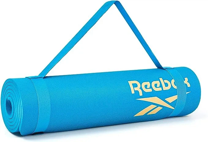Коврик Reebok ПВХ 176х61х0 8 см голубой для тренировок бег и фитнеса - Фото 3 Коврик Reebok ПВХ 176х61х0 8 см голубой для тренировок бег и фитнеса - изображение 3