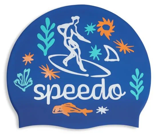 Шапка для плавания SPEEDO силикон OSFM синий белый - изображение 3