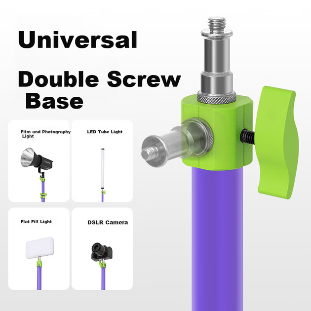 AMBITFUL ZhiJie Purple Green GM280P Портативная пневматическая стойка для осветительного прибора высотой 2,8 м с интерфейсом 1/4 дюйма, штатив для фотовспышки, универсальный, сверхпрочный. - Фото 8 AMBITFUL ZhiJie Purple Green GM280P Портативная пневматическая стойка для осветительного прибора высотой 2,8 м с интерфейсом 1/4 дюйма, штатив для фотовспышки, универсальный, сверхпрочный. - изображение 8
