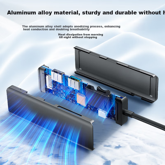 Док-станция расширения HP Type-C с поддержкой быстрой зарядки PD, HDMI, чтения карт SD+TF, планшета, Office Assistant, MacBook, 6-дюймовая CT203C, Milk Tea - изображение 6
