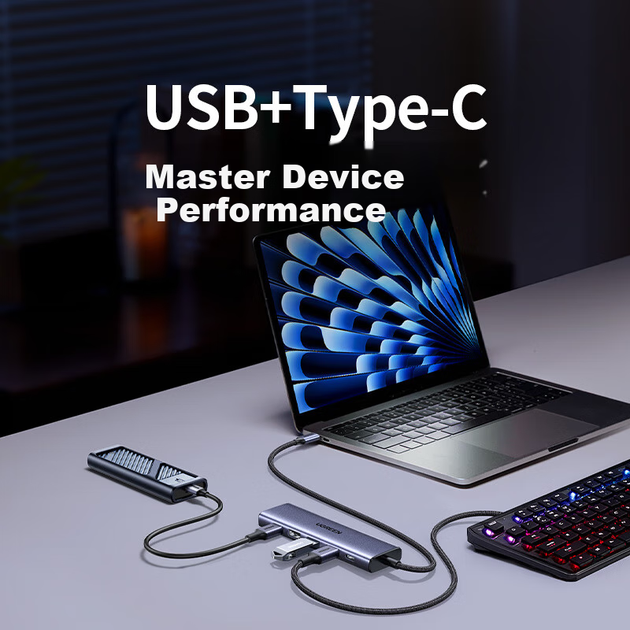 Концентратор UGREEN Type-C на DP, док-станція розширення для дзеркального відображення екрана 4K 60 Гц, адаптер USB-інтерфейсу, сумісний з комп'ютерами Apple, конвертер для Macbook, пристрій розширення Huawei Thunderbolt для ноутбуків - изображение 10
