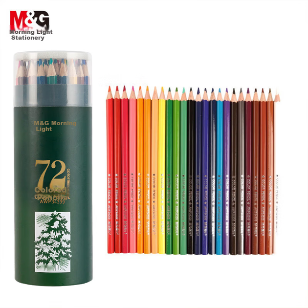 Набір кольорових олівців M&G Stationery із 72 кольорів на масляній основі: для малювання, розфарбовування, підготовки до екзаменів, дитячого живопису, подарунок на день народження для дівчаток, до початку навчального року, AWP34399, зелений тубус. - Фото 6 Набір кольорових олівців M&G Stationery із 72 кольорів на масляній основі: для малювання, розфарбовування, підготовки до екзаменів, дитячого живопису, подарунок на день народження для дівчаток, до початку навчального року, AWP34399, зелений тубус. - зображення 6