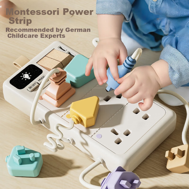 Розвиваюча дошка для розвитку інтелекту Lingdong Baby Children's Educational Simulation Power Strip Busy Board, призначена для дітей молодшого віку та в рамках методики Монтессорі. Відмінний подарунок на день народження! - зображення 4