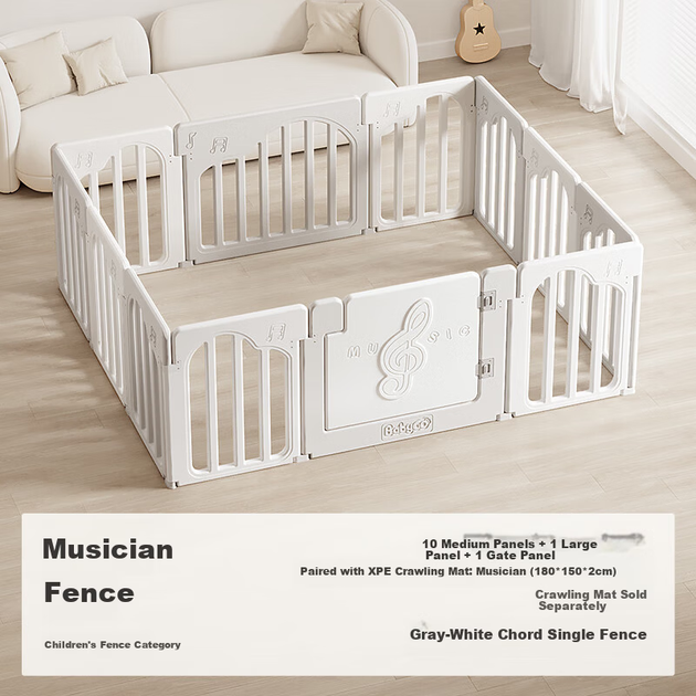 Детский игровой манеж BG-BABYGO Musician Playpen с ковриком для ползания и встроенным защитным ограждением для дома. - зображення 4