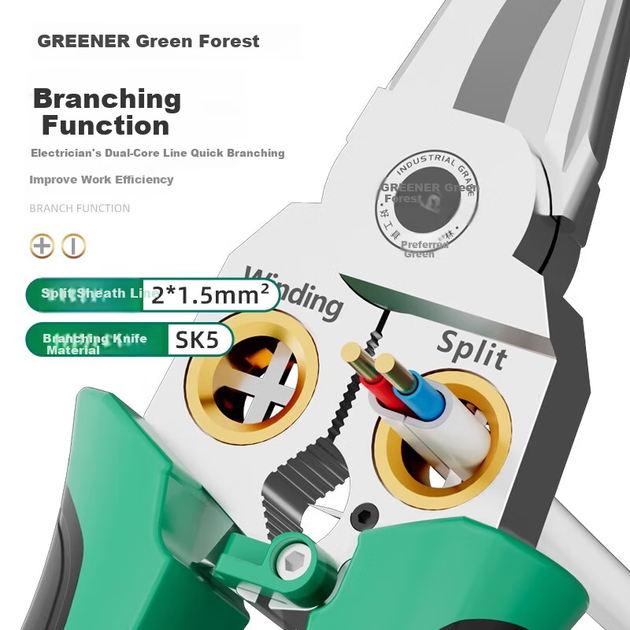Електрична ручка GREENER 10 дюймів, інструмент для зачистки дроту, професійний інструмент електрика, побутовий кусачок для дроту з нержавіючої сталі, з'єднувач дроту, інструмент для обтиску дроту, багатофункціональний тестер напруги - Фото 6 Електрична ручка GREENER 10 дюймів, інструмент для зачистки дроту, професійний інструмент електрика, побутовий кусачок для дроту з нержавіючої сталі, з'єднувач дроту, інструмент для обтиску дроту, багатофункціональний тестер напруги - изображение 6