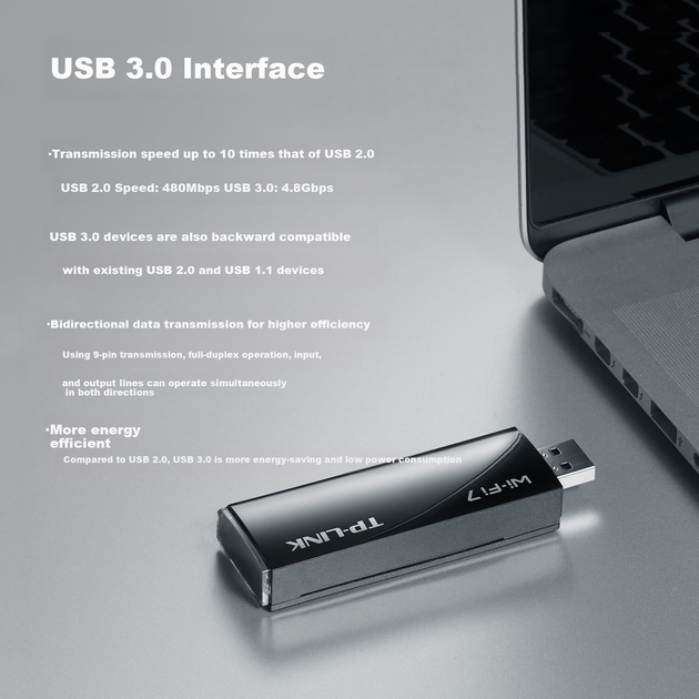 Wi-Fi адаптер TP-LINK 7DN9200 BE3600, WiFi 7, USB, двухдиапазонный, для ПК и ноутбуков, без драйверов - изображение 5