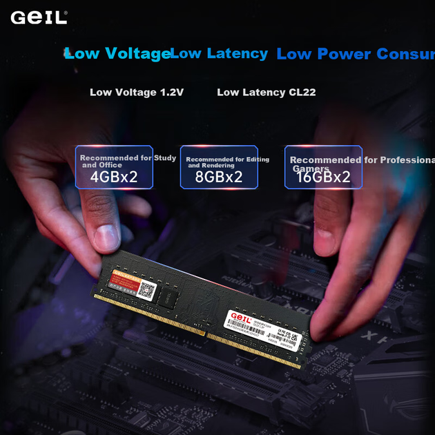 Модуль розширення пам'яті комп'ютера GEIL Jinbang 16 ГБ DDR4-3200 для настільних комп'ютерів серії Millennium - изображение 5