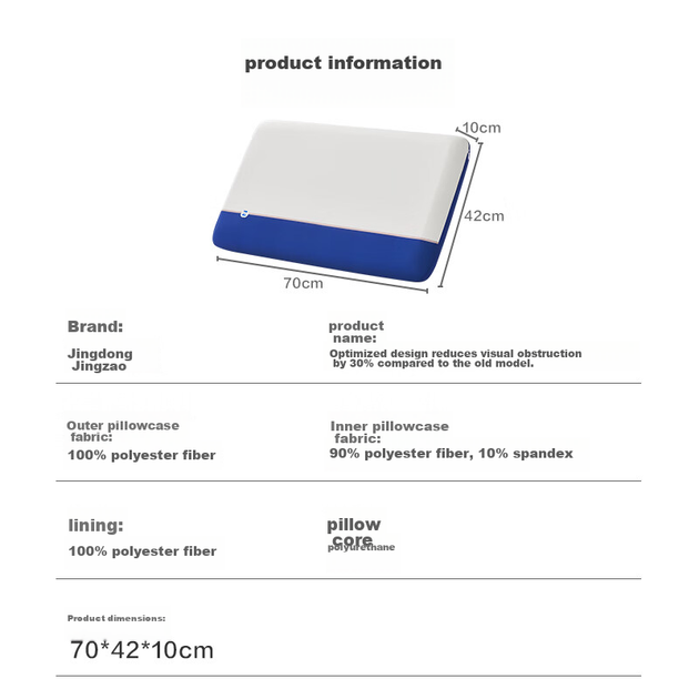 Подушка JD Original Z Blue из пены с эффектом памяти для шеи для глубокого сна подарочная - изображение 12