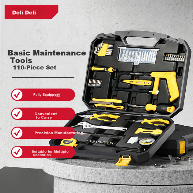 Набір інструментів Deli Home Tool Box 110 предметів, для дому - зображення 4