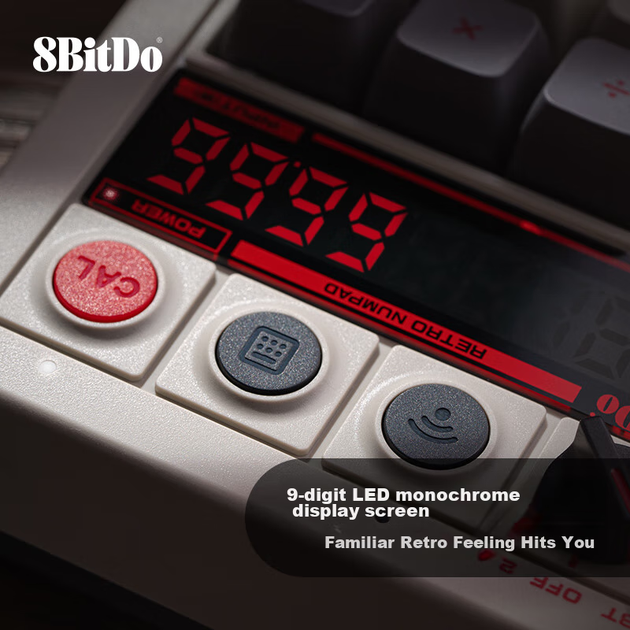 Цифрова клавіатура 8BitDo Retro18, компактна механічна клавіатура, ретро класична бездротова офісна трирежимна Bluetooth-дротова клавіатура для ПК з можливістю гарячої заміни - зображення 7