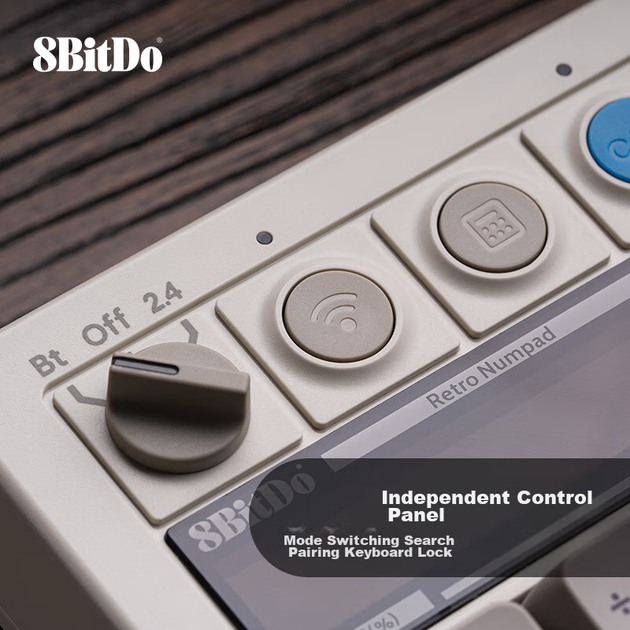 Цифрова клавіатура 8BitDo Retro18, компактна механічна клавіатура, ретро класична бездротова офісна трирежимна Bluetooth-дротова клавіатура для ПК з можливістю гарячої заміни - зображення 11