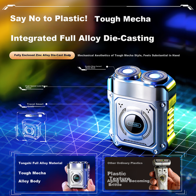 Бритва мини портативная Tongshi Aiqi S3 Alloy Mecha для мужчин подарочная - Фото 4 Бритва мини портативная Tongshi Aiqi S3 Alloy Mecha для мужчин подарочная - изображение 4