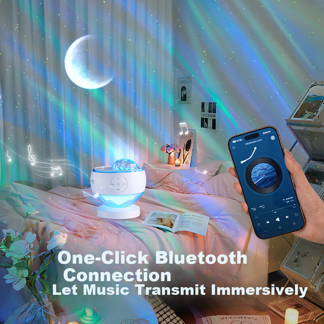 Bluetooth-колонка ONEFIRE з навколишнім освітленням, високоякісна проекційна лампа зоряного неба, практичний подарунок на день народження для жінок, подруг, дорослих, продумана нішева преміальна високоякісна стереосистема об'ємного звучання - зображення 6