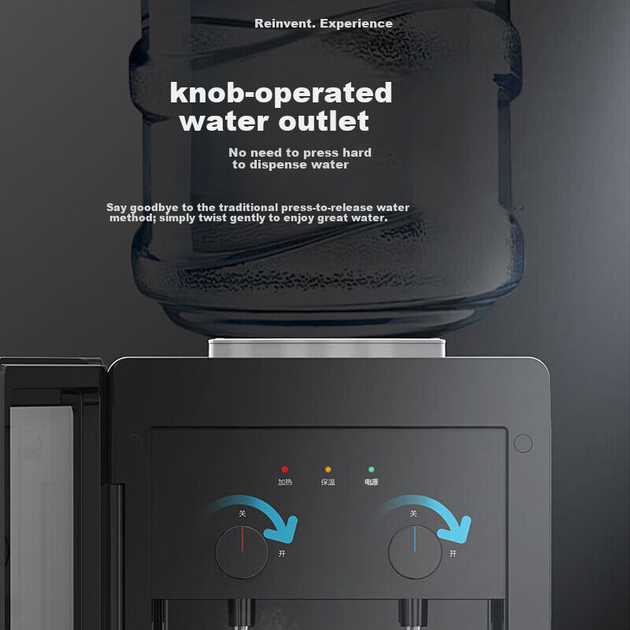 Диспенсер для води Midea, для домашнього використання, верхнє встановлення, бутильована вода, загартоване скло, вертикальний дизайн з двома дверима, диспенсер для води з системою опалення офісу, бутильована питна вода для гуртожитку та офісу, YR1518S-X - зображення 7