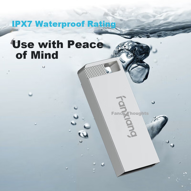 FANXIANG 64GB USB2.0 Автомобильная мини-флешка из металла F206, серебристая, водонепроницаемая, ударопрочная, для корпоративных тендеров и наград. - изображение 6