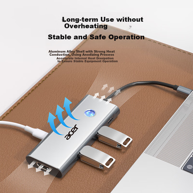 Док-станція розширення Acer Type-C на 6 дюймів, концентратор USB 3.2, передача даних через порт C 3.2, HDMI 60 Гц, підходить для ноутбуків, iPad, адаптерів-конвертерів Huawei. - Фото 7 Док-станція розширення Acer Type-C на 6 дюймів, концентратор USB 3.2, передача даних через порт C 3.2, HDMI 60 Гц, підходить для ноутбуків, iPad, адаптерів-конвертерів Huawei. - зображення 7