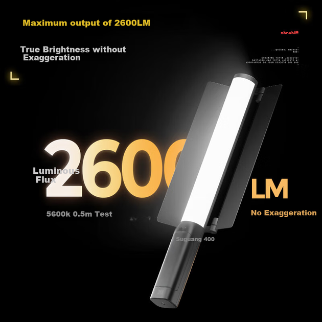 Комплект ручного светодиодного фонаря Sidande Flowing Light B400 Stick Light с двумя батареями, мощностью 25 Вт, для фотосъемки, портативный светодиодный фонарь RGB с регулируемой цветовой температурой, профессиональное освещение для уличной съемки. - зображення 6