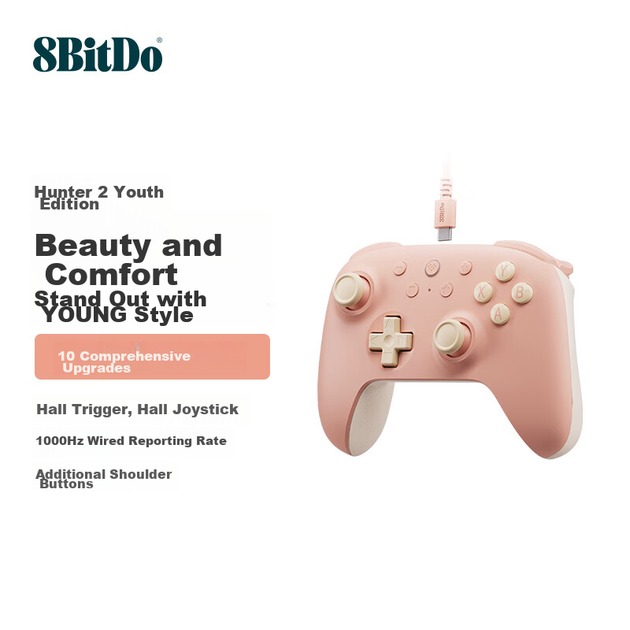 Дротовий ігровий контролер 8BitDo Hunter 2 Youth Edition із двома залами для ПК, Steam та Android, для Monster Hunter 3, Arknights Zero, Monster Hunter: World, Double Shadow Realm, Pokemon Legends - Фото 4 Дротовий ігровий контролер 8BitDo Hunter 2 Youth Edition із двома залами для ПК, Steam та Android, для Monster Hunter 3, Arknights Zero, Monster Hunter: World, Double Shadow Realm, Pokemon Legends - зображення 4
