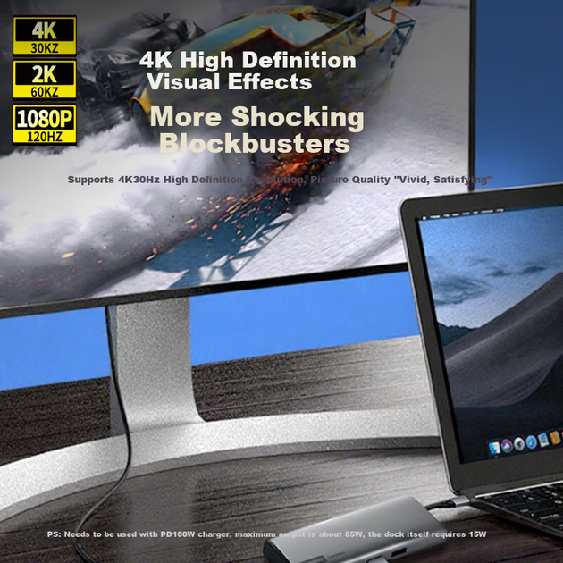 Док-станція Lenovo BY05-H1, Type-C, HDMI 4K, PD 100 Вт - зображення 4