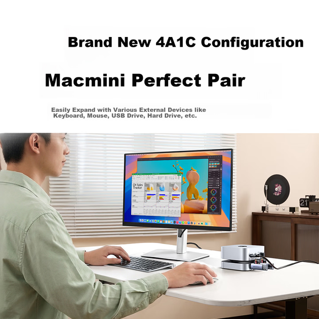 Док-станция Wopow для Mac mini M4/4Pro с корпусом для SSD, Thunderbolt 4 - изображение 6