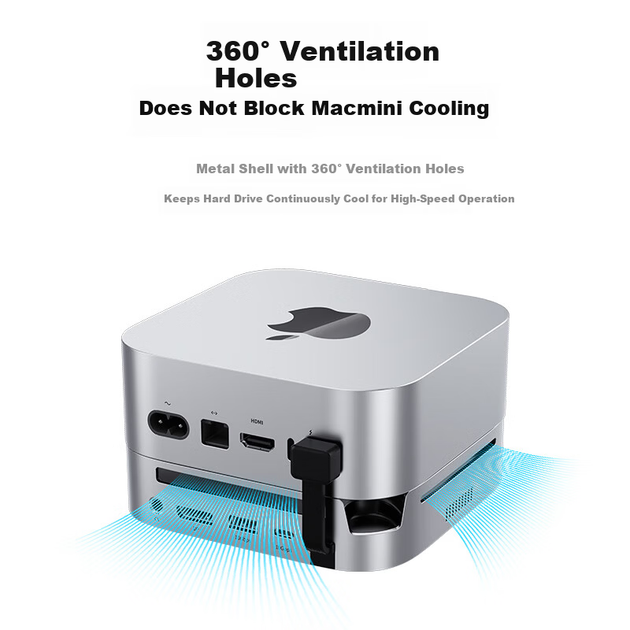 Док-станция Wopow для Mac mini M4/4Pro с корпусом для SSD, Thunderbolt 4 - изображение 9
