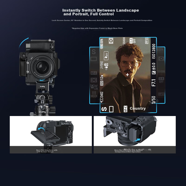Базова пластина SmallRig 4797 для клітки для камери Sony A7C II L-подібна ручка Повний захисний комплект розширювальної рамки для аксесуарів для бездзеркальної фотографії Sony A7CRL - Фото 5 Базова пластина SmallRig 4797 для клітки для камери Sony A7C II L-подібна ручка Повний захисний комплект розширювальної рамки для аксесуарів для бездзеркальної фотографії Sony A7CRL - изображение 5