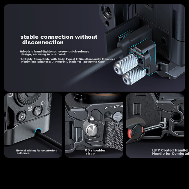 Базова пластина SmallRig 4797 для клітки для камери Sony A7C II L-подібна ручка Повний захисний комплект розширювальної рамки для аксесуарів для бездзеркальної фотографії Sony A7CRL - Фото 6 Базова пластина SmallRig 4797 для клітки для камери Sony A7C II L-подібна ручка Повний захисний комплект розширювальної рамки для аксесуарів для бездзеркальної фотографії Sony A7CRL - изображение 6