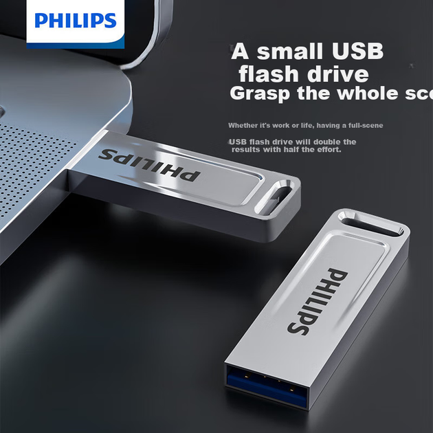 Флеш-накопичувач PHILIPS 64 ГБ USB 2.0, 21UA-F, USB-накопичувач великої ємності, стильний дизайн, легкий та портативний, підходить для навчання, офісної роботи та комп'ютерних торгів - зображення 6