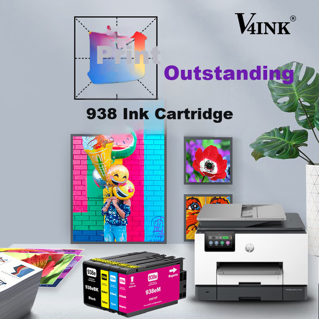 Сумісний картридж HP 938 чорного кольору з чіпом V4INK для принтера HP OfficeJet Pro 9120b 9130 9110b 9720 9730 - изображение 6