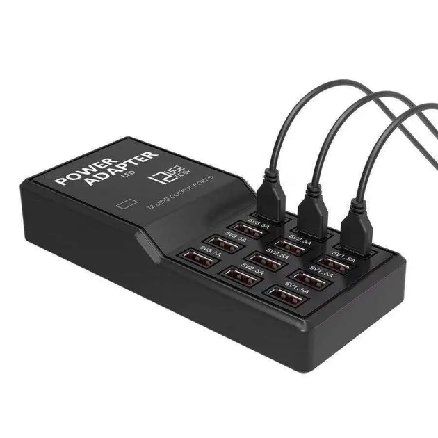 Умное 12-портовое USB-зарядное устройство для мобильного телефона 5V3A быстрая зарядка для смартфонов - изображение 3
