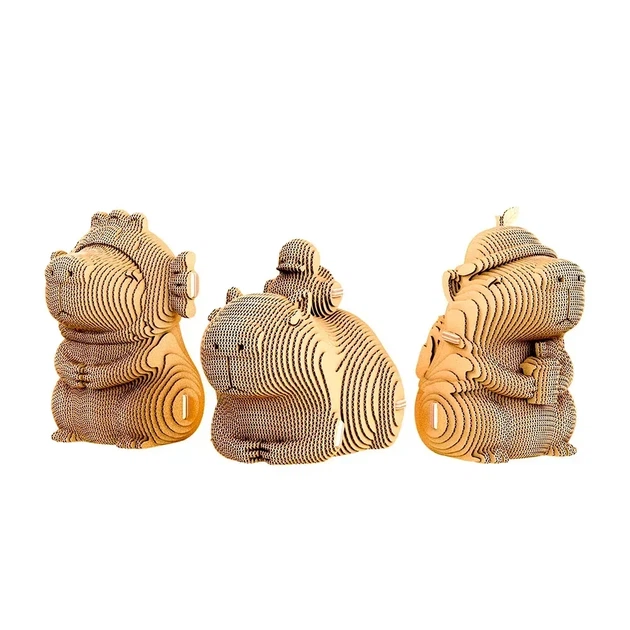 3D Пазл Картонний Cartonic Тріо Капібар 3 в 1 CAPYBARA TRIO TRIO 201 деталь - Фото 2 3D Пазл Картонний Cartonic Тріо Капібар 3 в 1 CAPYBARA TRIO TRIO 201 деталь - зображення 2