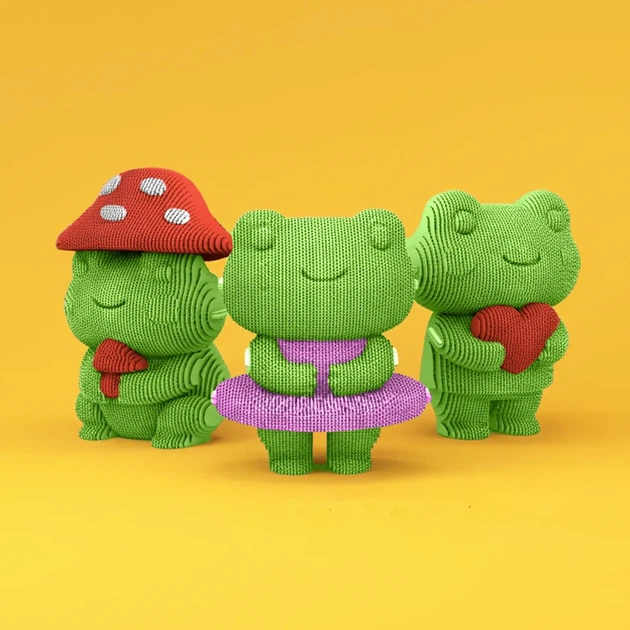 3D Пазл Картонний Cartonic ЖАБ'ЯЧЕ ТРІО 3 в 1 FROGGY TRIO 249 деталей - зображення 6