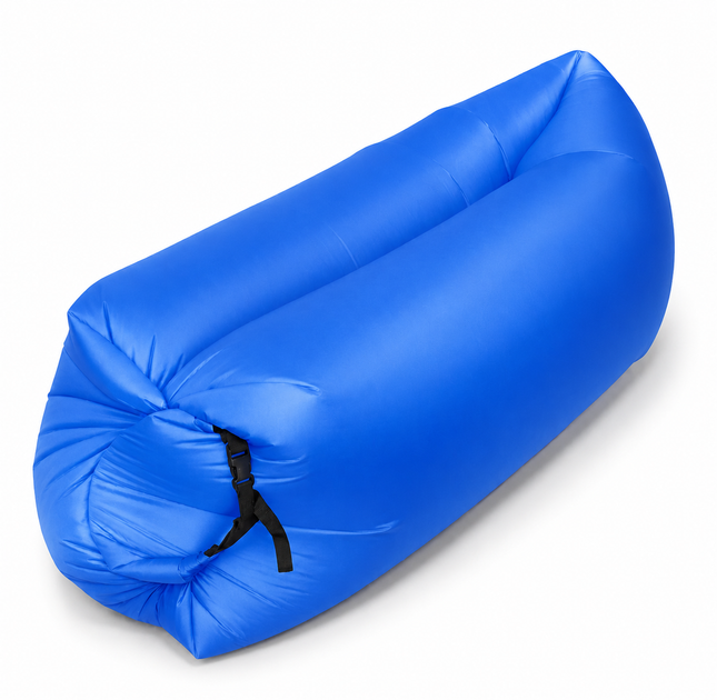 Надувний ламзак 240×70 см Premium Air Sofa – портативний лежак для відпочинку, пляжу, кемпінгу та подорожей, синій - Фото 1 Надувний ламзак 240×70 см Premium Air Sofa – портативний лежак для відпочинку, пляжу, кемпінгу та подорожей, синій - зображення 1