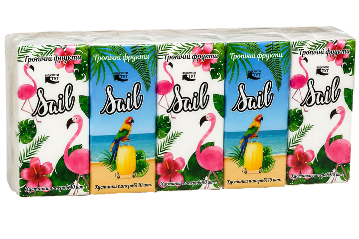 Бумажные платинки Sail "Тропик", 10 упаковок в спайке (цена за спайку) - Фото 2 Бумажные платинки Sail "Тропик", 10 упаковок в спайке (цена за спайку) - изображение 2