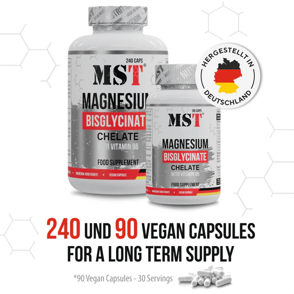 Магній бісгліцинат MST magnesium bisglycinate 90 капсул, mst nutrition магній бісгліцинат , хелатний магній гліцинат - зображення 5