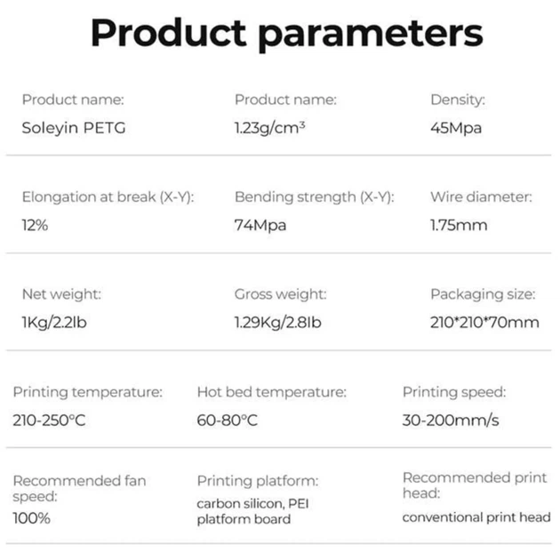 Пластик Creality Soleyin PETG Filament для 3D принтера 1 кг 1.75 мм Черный (3301030163) - Фото 7 Пластик Creality Soleyin PETG Filament для 3D принтера 1 кг 1.75 мм Черный (3301030163) - изображение 7