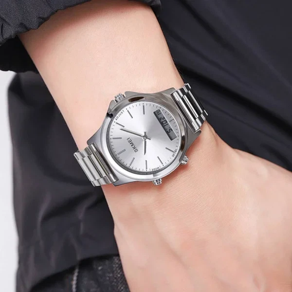 Наручний годинник SKMEI 2120 Dual-Display Round Stainless Steel Men’s Watch - Фото 4 Наручний годинник SKMEI 2120 Dual-Display Round Stainless Steel Men’s Watch - изображение 4