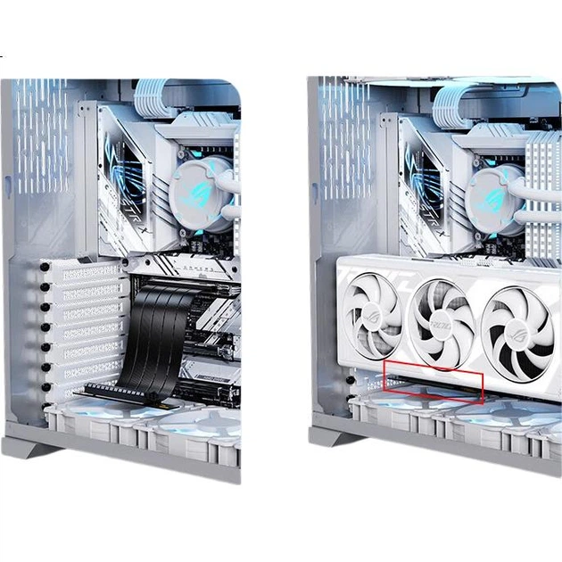 Удлинительный кабель NVV PCIe 4.0 для видеокарты, гибкий, 90-градусный, вертикальный, PCIe X16, NZ-L40-X16-20 - зображення 3