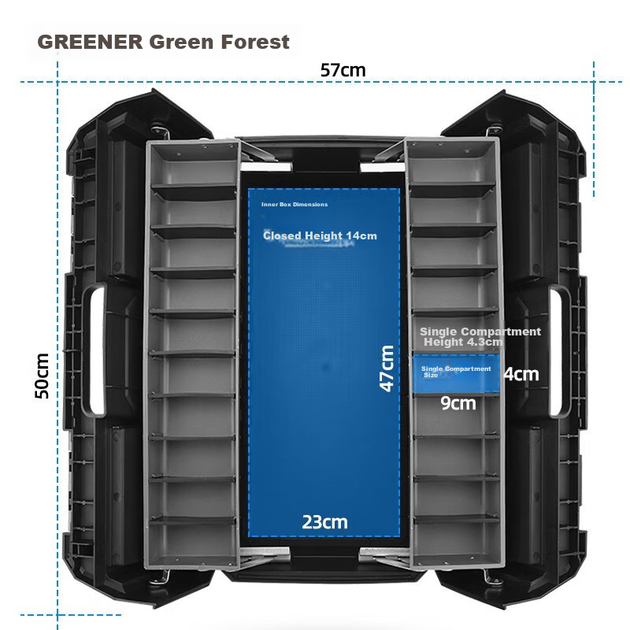 Багатофункціональна скринька для зберігання інструментів GREENER, автомобільна портативна скринька для домашнього електрика промислового класу, велика тришарова складна скринька для інструментів - Фото 7 Багатофункціональна скринька для зберігання інструментів GREENER, автомобільна портативна скринька для домашнього електрика промислового класу, велика тришарова складна скринька для інструментів - изображение 7