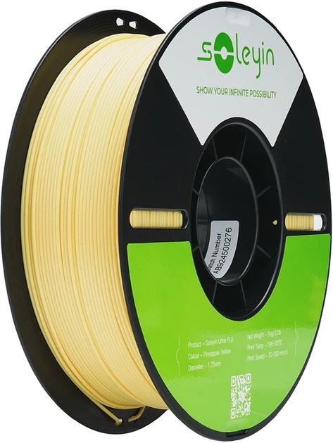 Пластик Creality Soleyin ULTRA PLA Filament для 3D принтера 1 кг 1.75 мм Ананасово-жовтий (3301010605) - Фото 1 Пластик Creality Soleyin ULTRA PLA Filament для 3D принтера 1 кг 1.75 мм Ананасово-жовтий (3301010605) - зображення 1