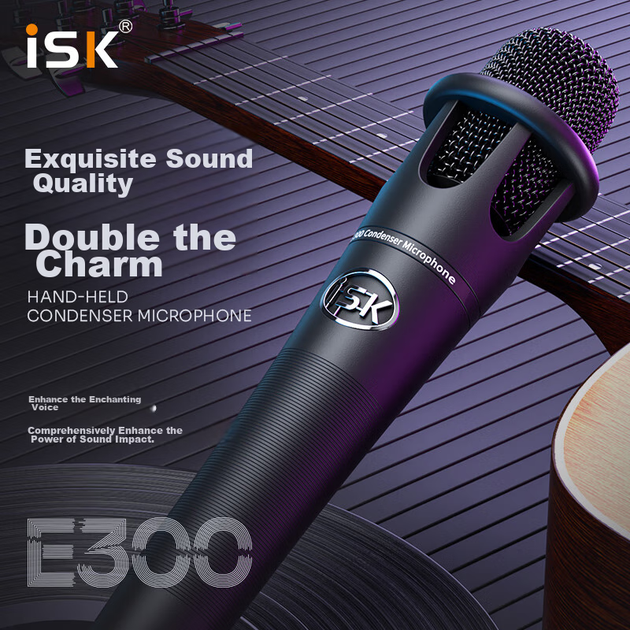Микрофон ISK E300 конденсаторный со звуковой картой для трансляций/пения - изображение 6