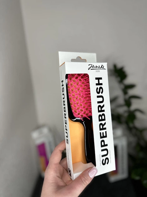 Щітка Janeke 1830 Superbrush The Original Italian Patent Чорна з малиновим - изображение 3