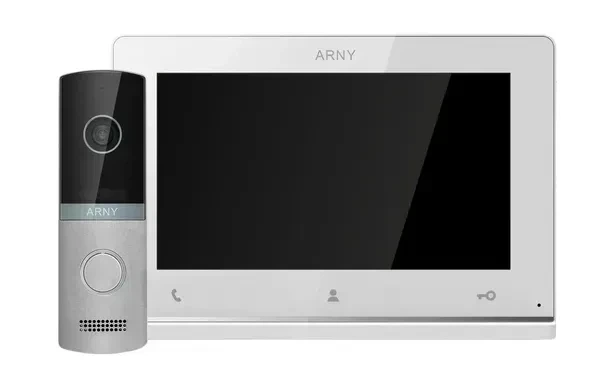 Мультиформатный комплект видеодомофона ARNY AVD-7121 (AVD-710 2Мп TFT + AVP-NG230 1Мп) White + Silver - Фото 1 Мультиформатный комплект видеодомофона ARNY AVD-7121 (AVD-710 2Мп TFT + AVP-NG230 1Мп) White + Silver - изображение 1