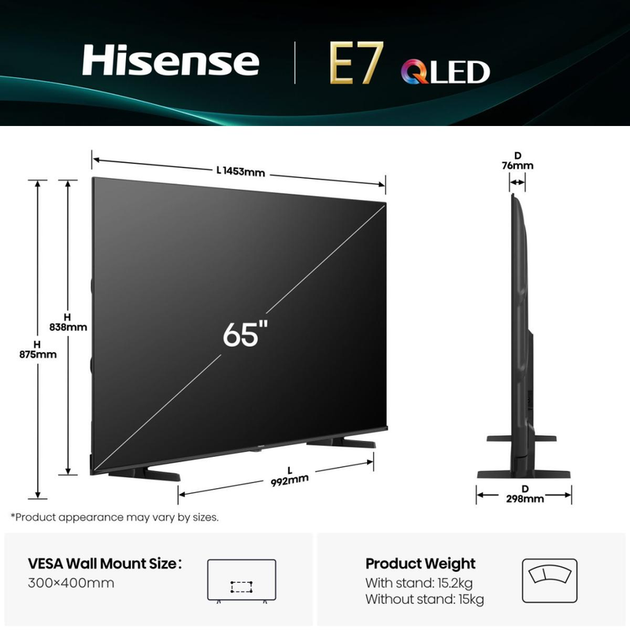 Телевизор HISENSE - 65E7Q - Фото 2 Телевизор HISENSE - 65E7Q - изображение 2