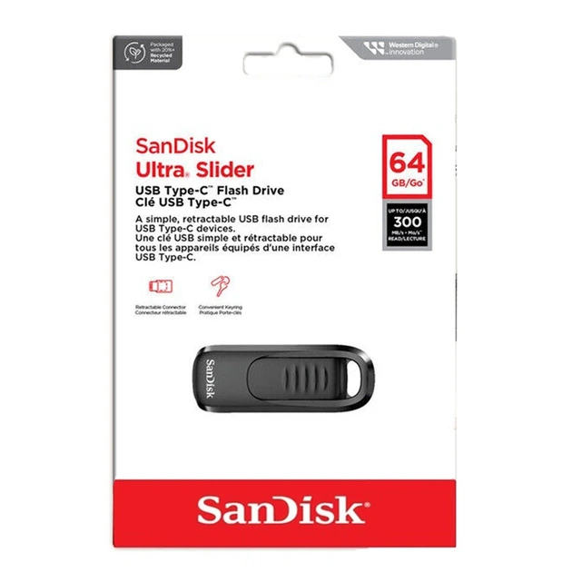 Флеш-накопичувач SanDisk USB 3.2 Gen1 Ultra Slider Type-C 32Gb (200 Mb/s) - зображення 2