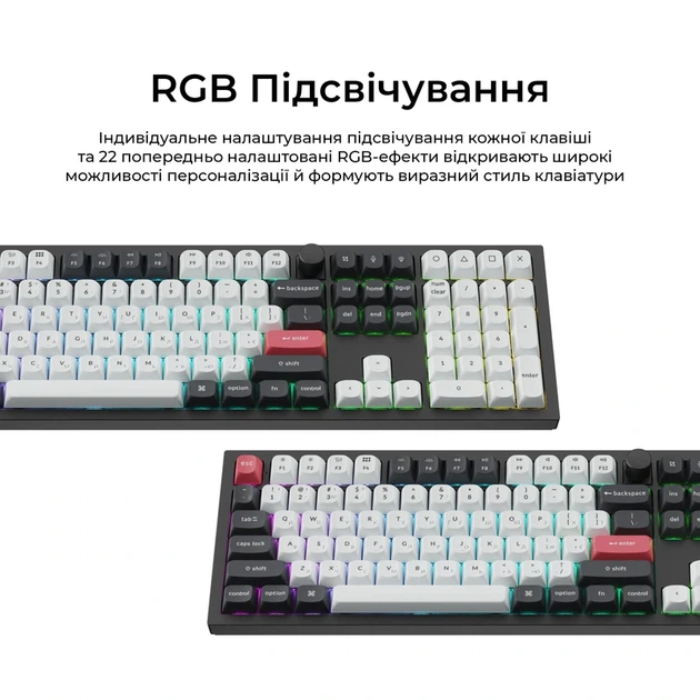 Клавіатура бездротова Keychron Q6 HE Magnetic Switch Black RGB (Q6H-M1-UA) - изображение 14