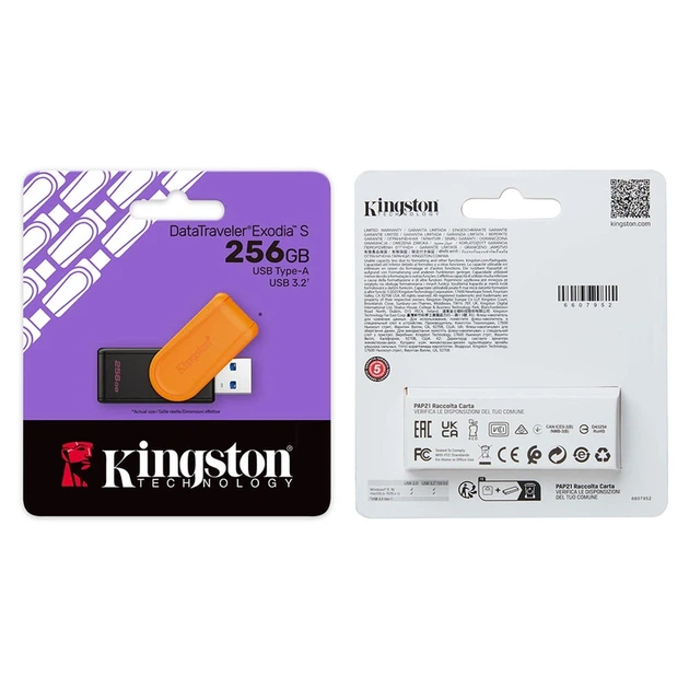Флеш-накопичувач Kingston USB 3.2 DT Exodia S 256GB Black/Orange - зображення 2